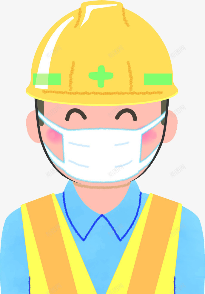 戴口罩的男工作人员png免抠素材_新图网 https://ixintu.com 卡通 卫生 口罩 安全 带口罩的人 手绘 过滤 阻碍 预防