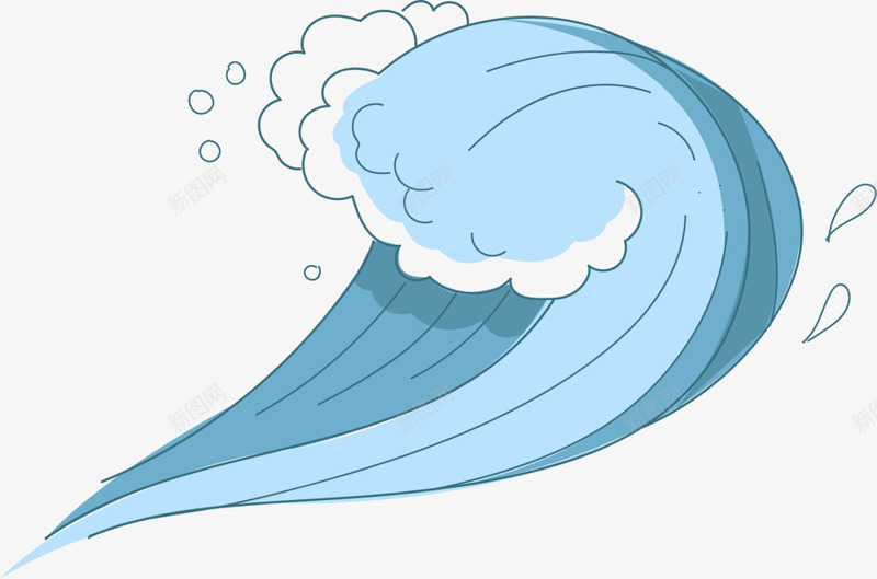 手绘蓝色翻卷的海浪png免抠素材_新图网 https://ixintu.com 手绘海浪 海洋 绘画 翻卷的海浪 蓝色大海 蓝色海浪