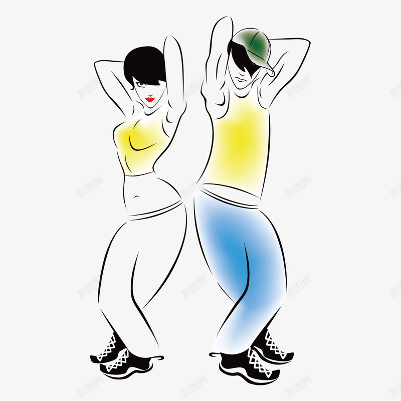 跳街舞的黄色上衣搭档矢量图ai免抠素材_新图网 https://ixintu.com hiphop 女孩 搭档 时尚文化 时尚设计 时尚跳舞的人 男孩 街头文化 街头跳舞的人 街舞卡通 跳舞的人 跳街舞 青春时尚 矢量图
