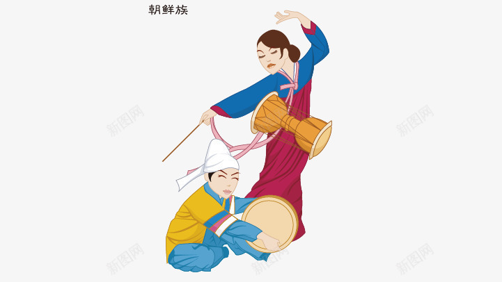朝鲜族卡通人物png免抠素材_新图网 https://ixintu.com 卡通人物 少数民族人物 朝鲜族卡通人物