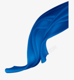 绸缎绸带蓝色绸带漂浮素材