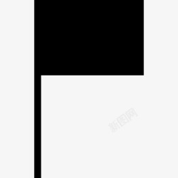 黑柱国旗的黑色矩形工具符号图标高清图片