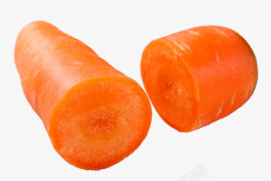 红色胡萝卜切半的红萝卜高清图片
