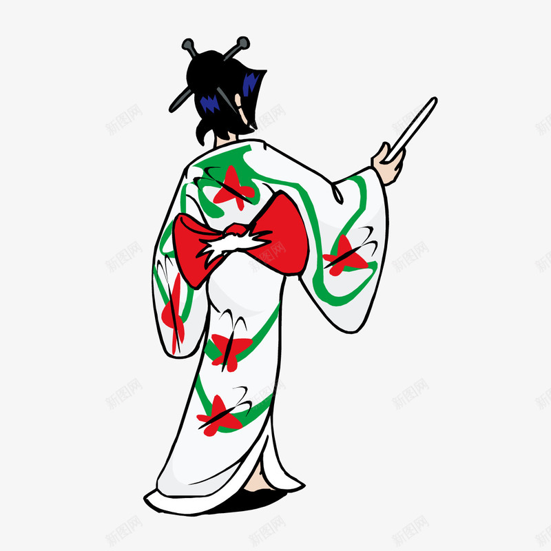 穿和服的日本人png免抠素材_新图网 https://ixintu.com 和服 本人 背影