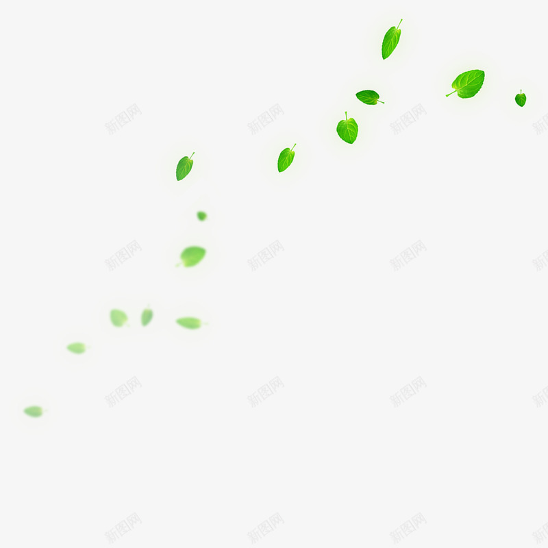 飞舞绿叶png免抠素材_新图网 https://ixintu.com 喷绘广告 墙体喷绘 树叶 植物 漂浮 绿树