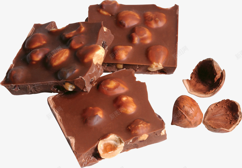 美味巧克力png免抠素材_新图网 https://ixintu.com 坚果 巧克力 巧克力块 榛子巧克力 榛果巧克力 甜食 美味 零食