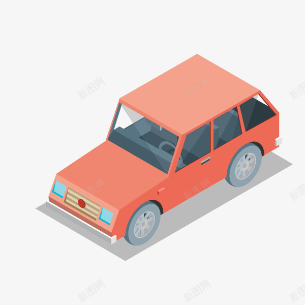 卡通橘色3D汽车图案png免抠素材_新图网 https://ixintu.com 交通工具 卡通 小汽车 橘色3D立体汽车 车座 车轮