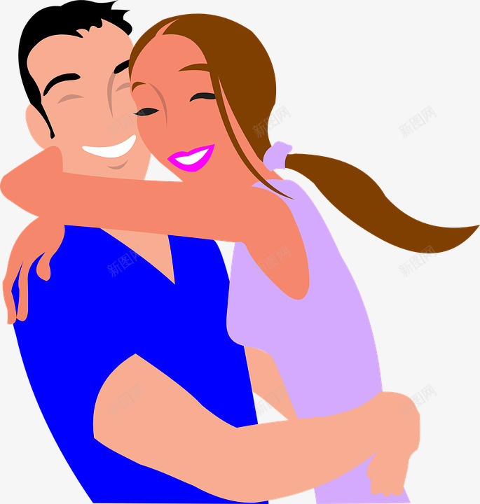 微笑相拥的男女png免抠素材_新图网 https://ixintu.com 彩色图表 微笑 情侣 拥抱