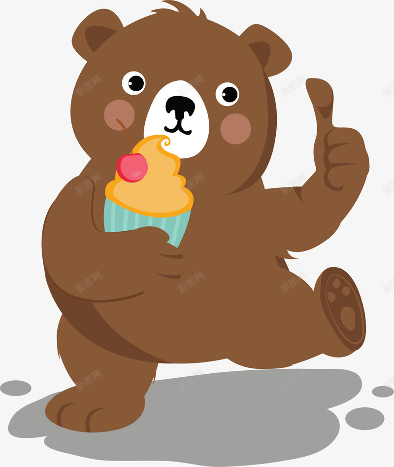 拿着蛋糕点赞小熊矢量图ai免抠素材_新图网 https://ixintu.com 卡通小熊 小熊 拿着蛋糕 点赞 点赞小熊 矢量png 矢量图