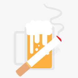 香烟酒水卡通香烟啤酒矢量图高清图片