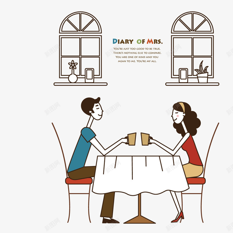 在咖啡厅约会的情侣png免抠素材_新图网 https://ixintu.com 咖啡厅 情侣 约会