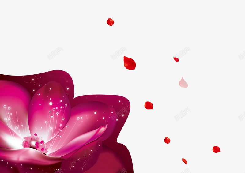 红色鲜花png免抠素材_新图网 https://ixintu.com 中秋节 八月十五 漂浮花瓣 红色 背景装饰 花瓣 鲜花