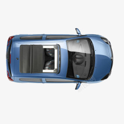 车俯视图蓝色轿车素材