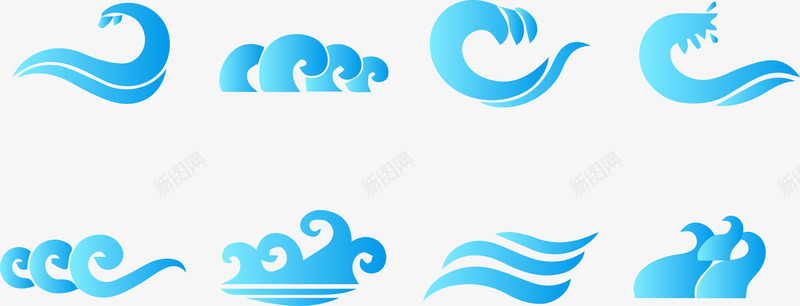 创意蓝色logo图标png_新图网 https://ixintu.com 创意水波logo 水logo 波纹logo 科技logo 蓝色logo