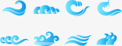 水波logo创意蓝色logo图标高清图片
