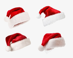 四顶不同形状的圣诞帽素材