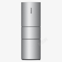 家用三门节能电冰箱银色冰箱高清图片