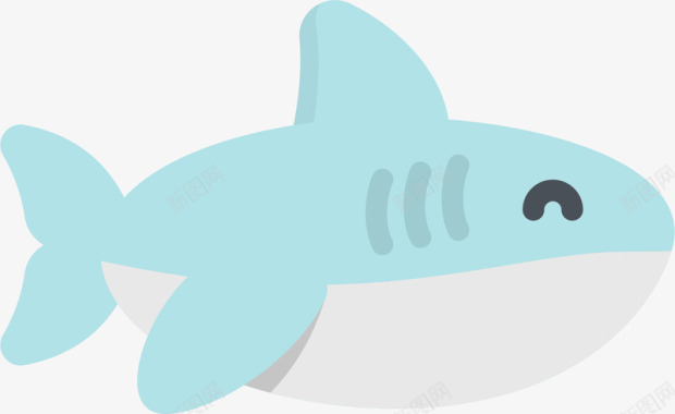 可爱鲨鱼矢量图图标图标