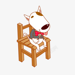坐在椅子上晒太阳坐在椅子上的小狗矢量图高清图片