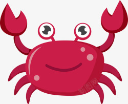 海蟹黄色卡通微笑螃蟹高清图片