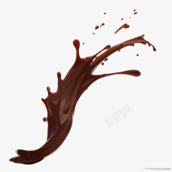 棕色巧克力液体泼洒素材
