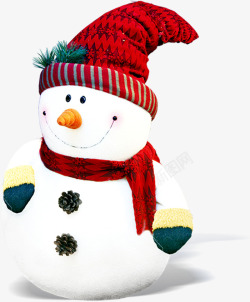 红色圣诞雪人帽子素材