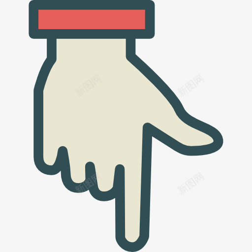 手指图标png_新图网 https://ixintu.com 向下 手势 指着手指 接口 方向