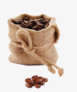 产品色袋子里的咖啡豆高清图片
