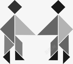 抽象体灰色扁平三角形图案高清图片