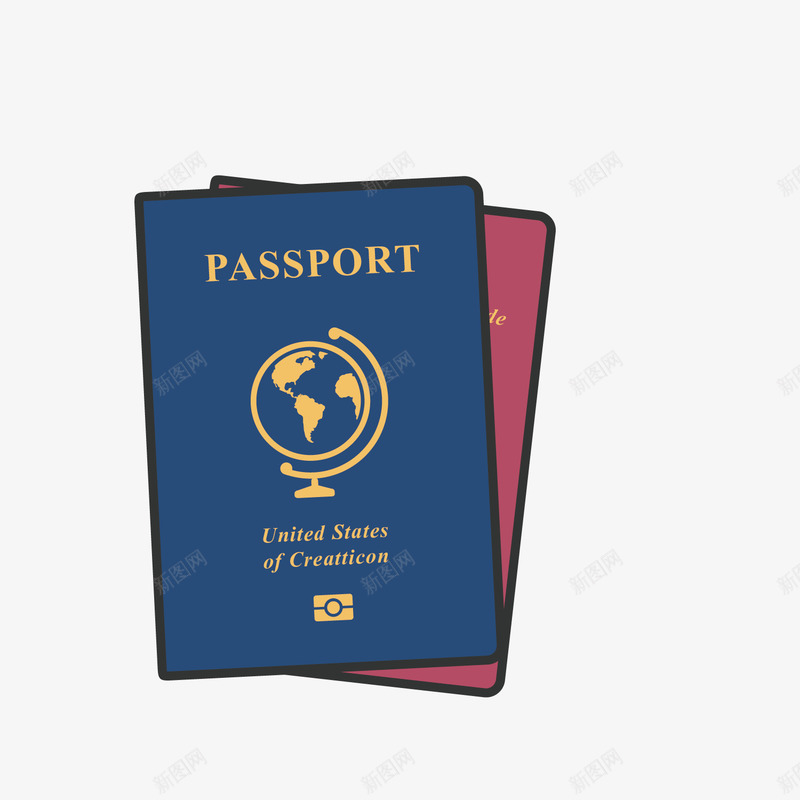 案出国国外护照png免抠素材_新图网 https://ixintu.com 出国 出境 国外护照 图案