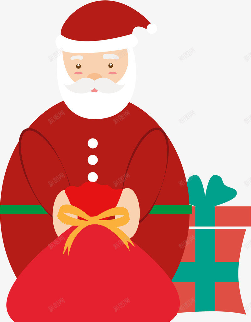红色卡通圣诞老人png免抠素材_新图网 https://ixintu.com 圣诞礼物 圣诞老人 圣诞节 红色老人 节日福袋 装饰图案