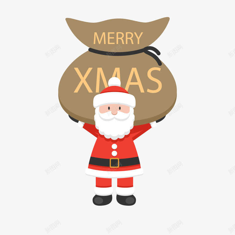 举着礼袋的圣诞老人png免抠素材_新图网 https://ixintu.com 举着礼袋圣诞老人免费png下载 卡通圣诞老人 圣诞老人矢量图 手绘圣诞老人