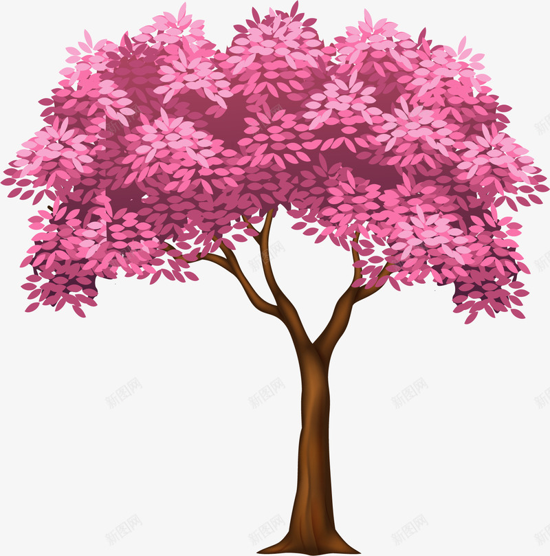 粉红色大树png免抠素材_新图网 https://ixintu.com 卡通大树 唯美 手绘 文艺树木 树木 梦幻