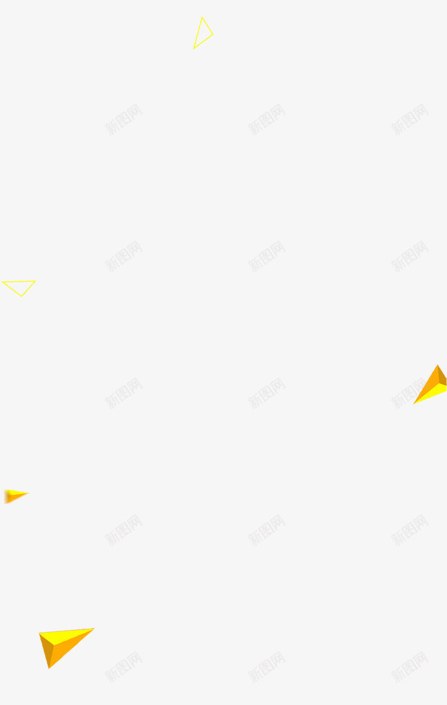 漂浮的立体小三角png免抠素材_新图网 https://ixintu.com 小三角 漂浮 立体 装饰 黄色