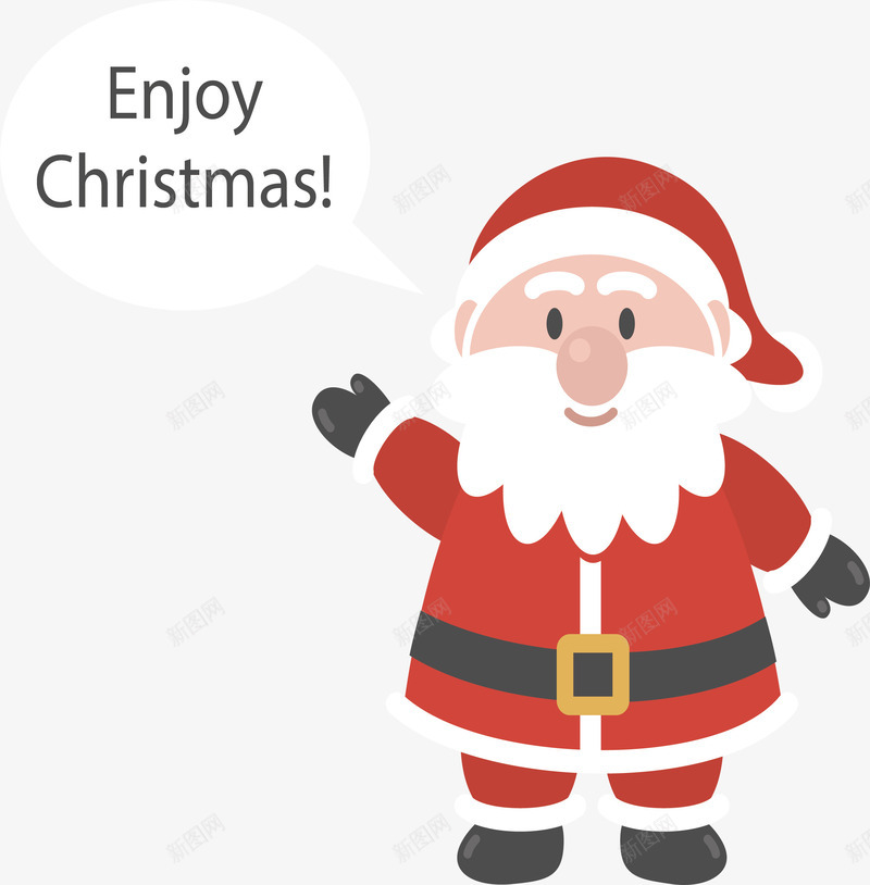 圣诞节打招呼的圣诞老人png免抠素材_新图网 https://ixintu.com 卡通礼貌 圣诞快乐 圣诞老人 圣诞节 对话气泡 打招呼 矢量png