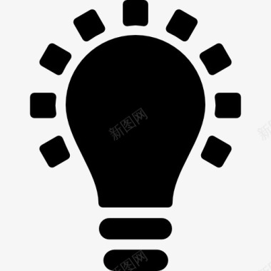 黑色的灯泡象征图标图标