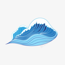 蓝色卡通浪花素材