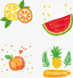 水彩柠檬矢量图手绘卡通水果矢量图高清图片