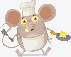 拿着锅的老鼠素材
