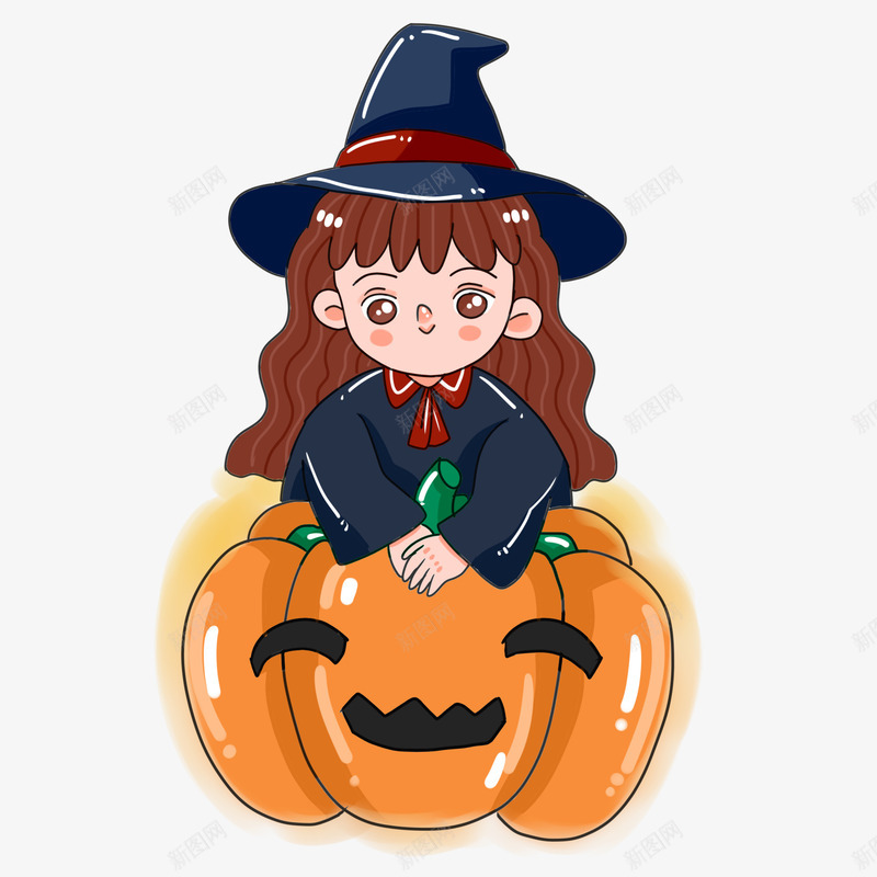 手绘万圣节美女元素png免抠素材_新图网 https://ixintu.com 万圣节 元素 免扣 美女