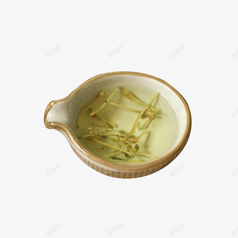 金银花花草茶png免抠素材_新图网 https://ixintu.com 中医 中药 中药材 花草茶 金银花