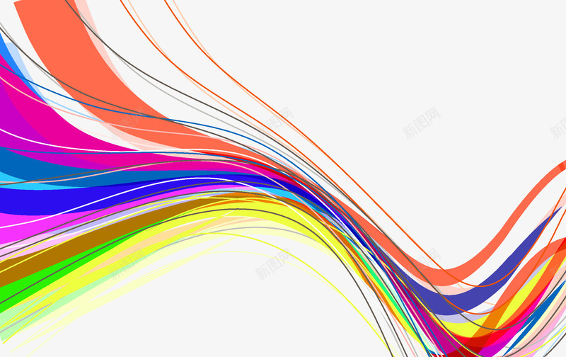 炫彩线条png免抠素材_新图网 https://ixintu.com 多彩 条纹 流线 炫彩 科技 线型 线条 背景