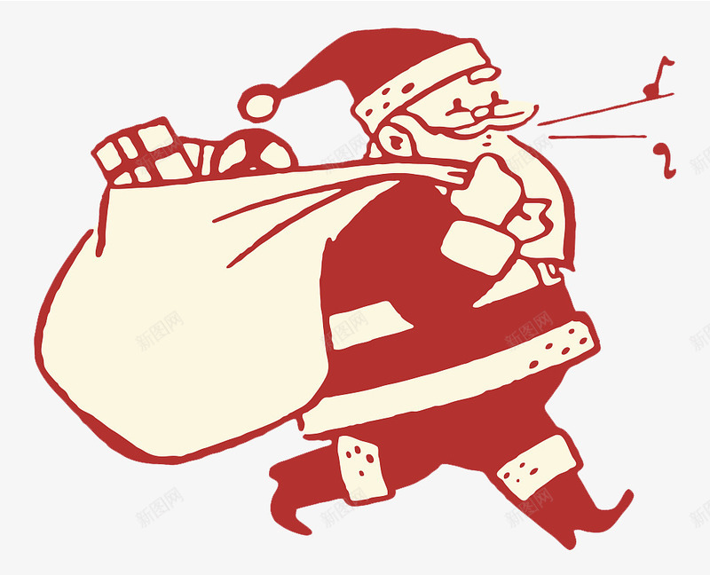 卡通人物背礼物走路的圣诞老人png免抠素材_新图网 https://ixintu.com 卡通人物 卡通人物走路 可爱插图 圣诞 圣诞老人 背礼物 走路