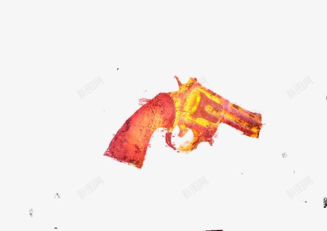 烙铁手枪png免抠素材_新图网 https://ixintu.com 3D c4d 三维 创意平面 创意海报 手枪 烧红的铁 立体