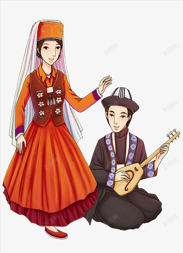 卡通人物跳舞png免抠素材_新图网 https://ixintu.com 人物跳舞 免扣少数名族跳舞 卡通 夫妻 老人跳舞 表演跳舞