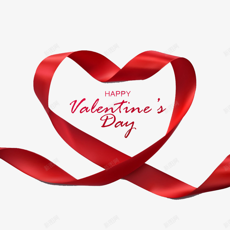 红色丝带爱心情人节png免抠素材_新图网 https://ixintu.com DAY HAPPY Valentinos 丝带