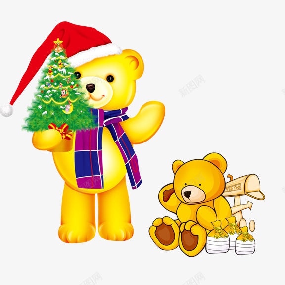 圣诞节小熊psd免抠素材_新图网 https://ixintu.com 卡通 可爱 圣诞 小熊