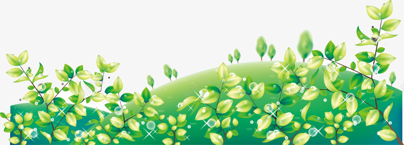 手绘黄绿色春季植物装饰png免抠素材_新图网 https://ixintu.com 春季 植物 装饰 黄绿色