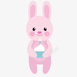 粉红色的小兔子粉红色小兔子动物矢量图高清图片