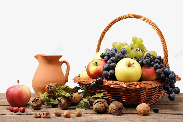 木板上的篮子和水果png免抠素材_新图网 https://ixintu.com 实拍 木板 水果 水果篮子 篮子